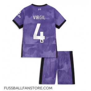 Liverpool Virgil van Dijk #4 Replik 3rd trikot Kinder 2023-24 Kurzarm (+ Kurze Hosen)